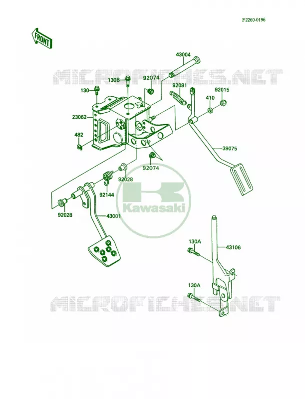 Brake PedalThrottle Lever Kawasaki MULE 450 2007 MULE 1000  KAF450-B1
