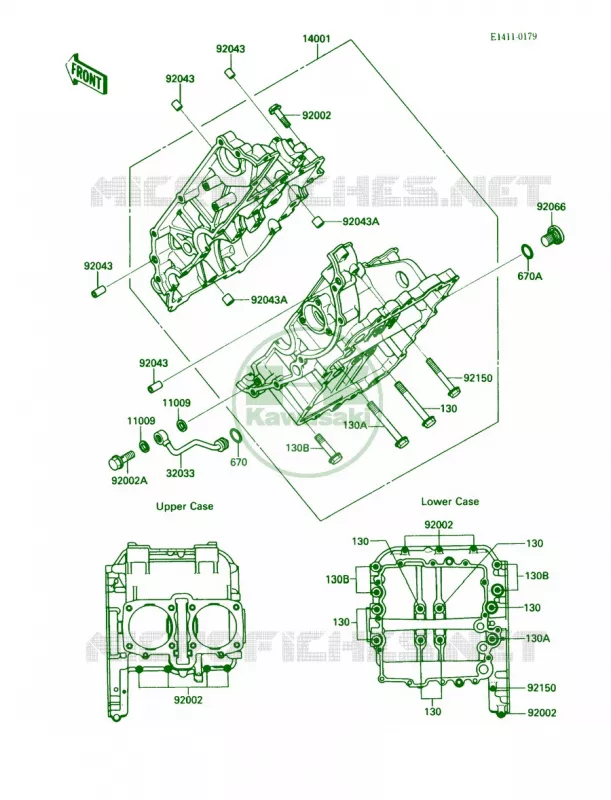 Crankcase Kawasaki MULE 450 2007 MULE 1000  KAF450-B1