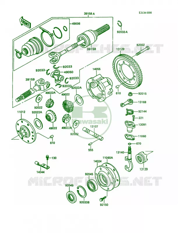Drive Shaft Kawasaki MULE 450 2007 MULE 1000  KAF450-B1