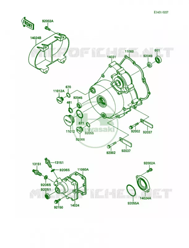 Engine Covers Kawasaki MULE 450 2007 MULE 1000  KAF450-B1