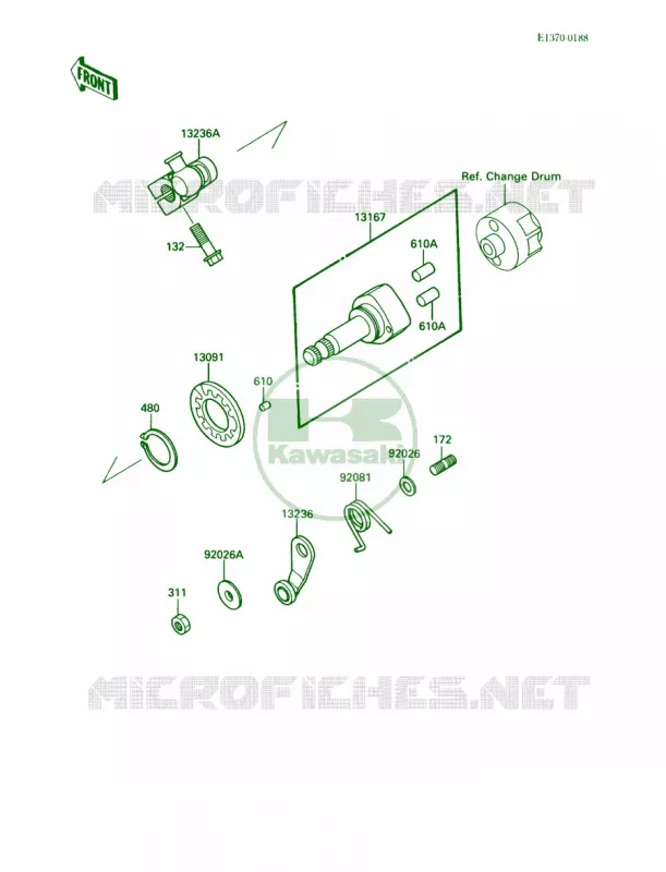 Gear Change Mechanism Kawasaki MULE 450 2007 MULE 1000  KAF450-B1