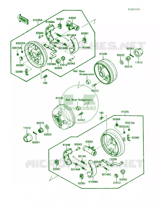 Rear HubsBrakes Kawasaki MULE 450 2007 MULE 1000  KAF450-B1
