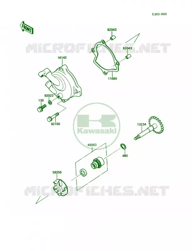 Water Pump Kawasaki MULE 450 2007 MULE 1000  KAF450-B1