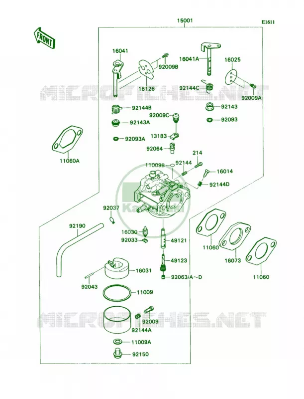 Carburetor Kawasaki MULE 540 2007 MULE 2010  KAF540-C1
