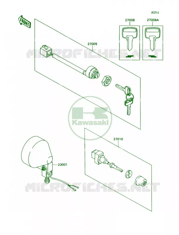 Head LampIgnition Kawasaki MULE 540 2007 MULE 2010  KAF540-C1