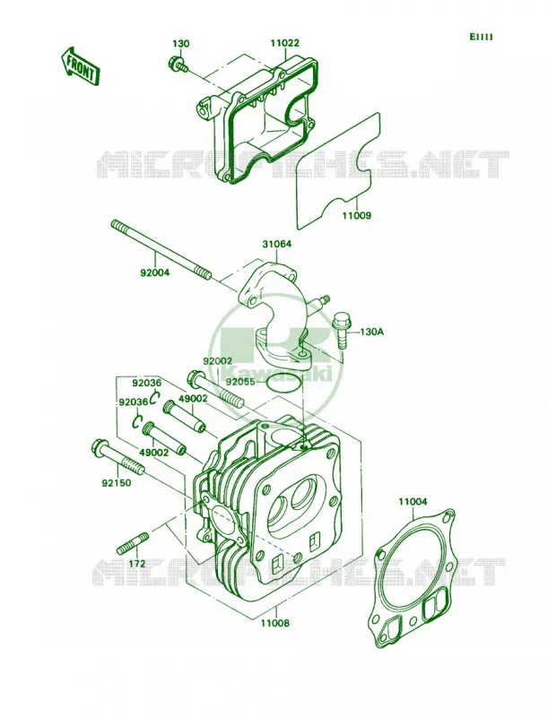 Cylinder Head Kawasaki MULE 540 2007 MULE 2020  KAF540-D1