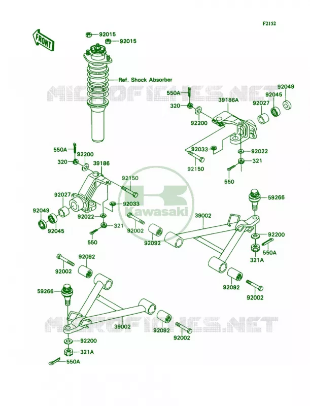 Front Suspension Kawasaki MULE 540 2007 MULE 2020  KAF540-D1