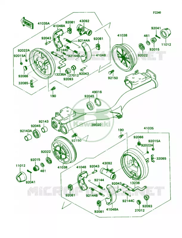 Rear Hub Kawasaki MULE 540 2007 MULE 2020  KAF540-D1