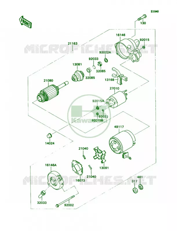 Starter Motor Kawasaki MULE 540 2007 MULE 2020  KAF540-D1