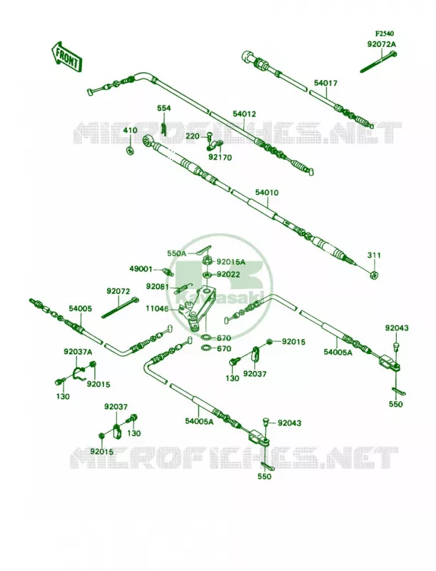 Cable Kawasaki MULE 540 2007 MULE 2030  KAF540-E1