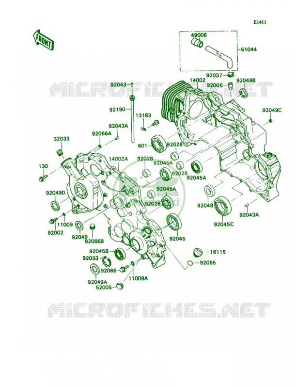 Crankcase Kawasaki MULE 540 2007 MULE 2030  KAF540-E1