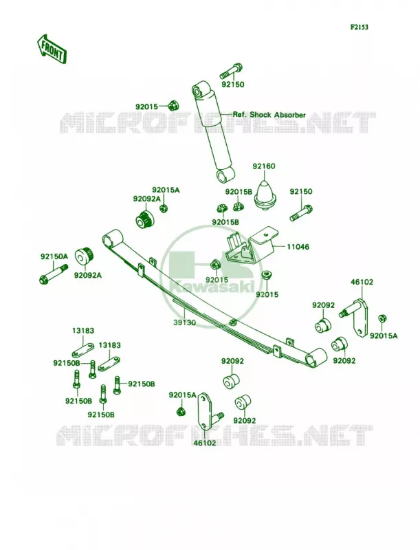 Rear Suspension Kawasaki MULE 540 2007 MULE 2030  KAF540-E1