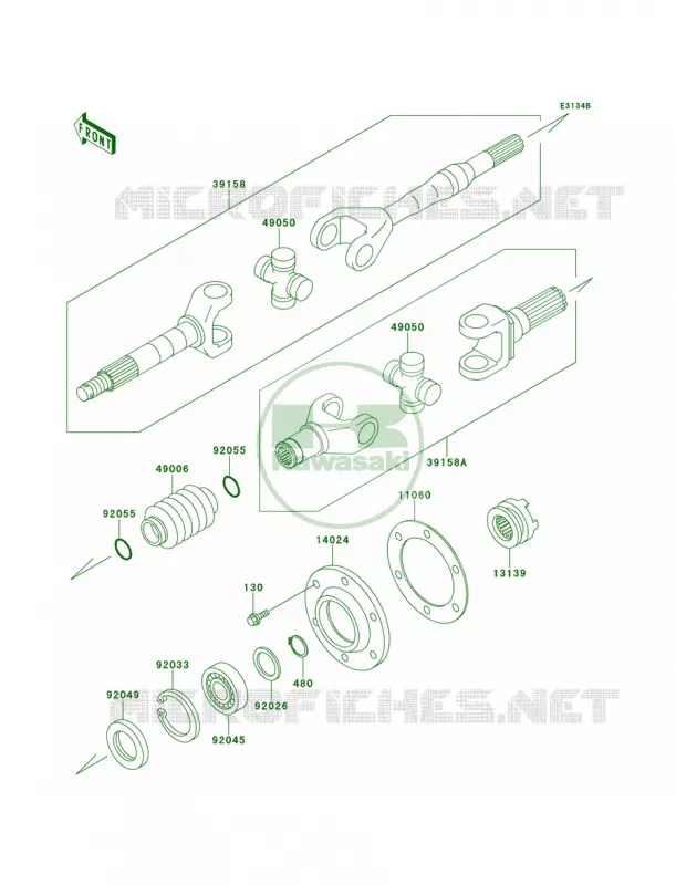 Drive ShaftRear Kawasaki MULE 620 2007 MULE 2510 4X4  KAF620-A1