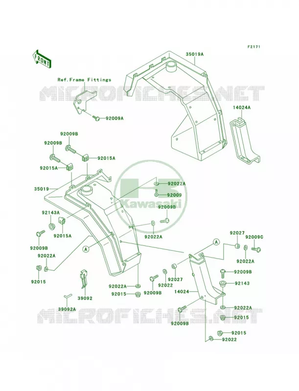 Front Fenders Kawasaki MULE 620 2007 MULE 2510 4X4  KAF620-A1