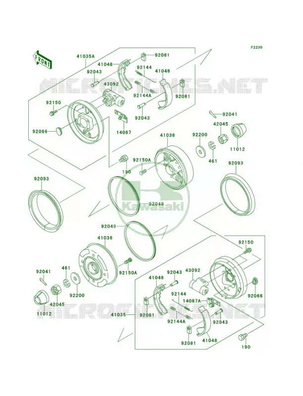Front HubsBrakes Kawasaki MULE 620 2007 MULE 2510 4X4  KAF620-A1
