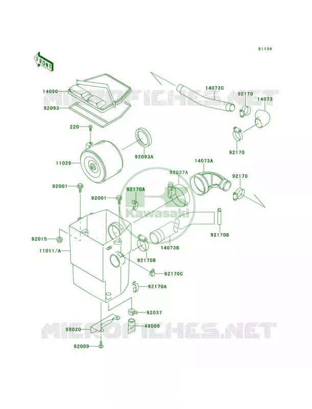 Air Cleaner Kawasaki MULE 620 2007 MULE 2510 4X4  KAF620-A2