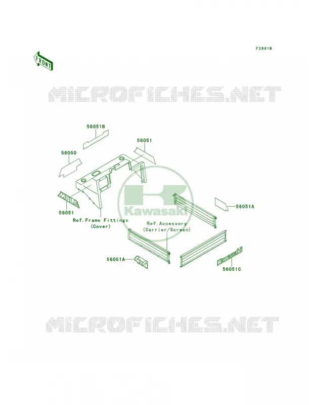 DecalsGreenKAF620-A4 Kawasaki MULE 620 2007 MULE 2510 4X4  KAF620-A2