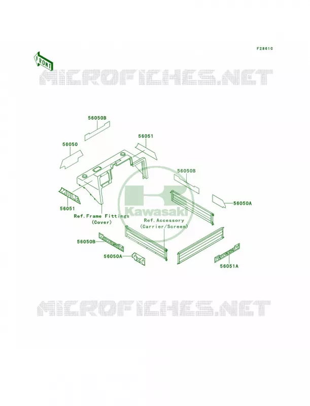 DecalsRedKAF620-A5 Kawasaki MULE 620 2007 MULE 2510 4X4  KAF620-A2