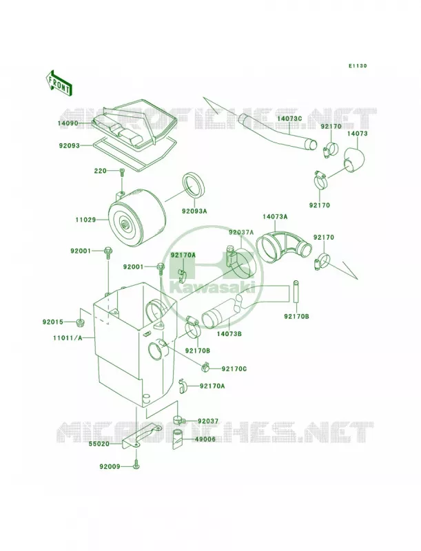 Air Cleaner Kawasaki MULE 620 2007 MULE 2510 4X4  KAF620-A3