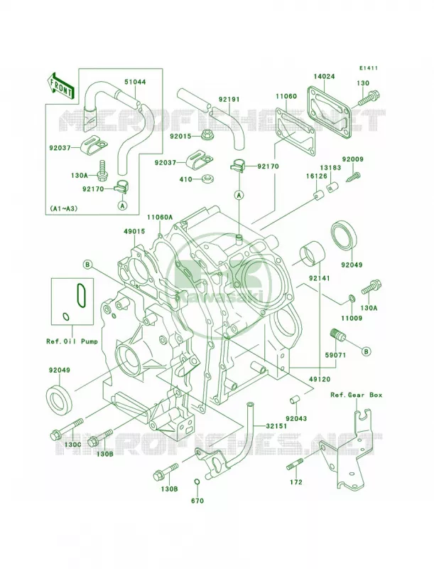 Crankcase Kawasaki MULE 620 2007 MULE 2510 4X4  KAF620-A3