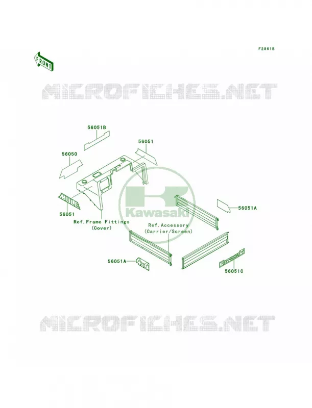 DecalsGreenKAF620-A4 Kawasaki MULE 620 2007 MULE 2510 4X4  KAF620-A3