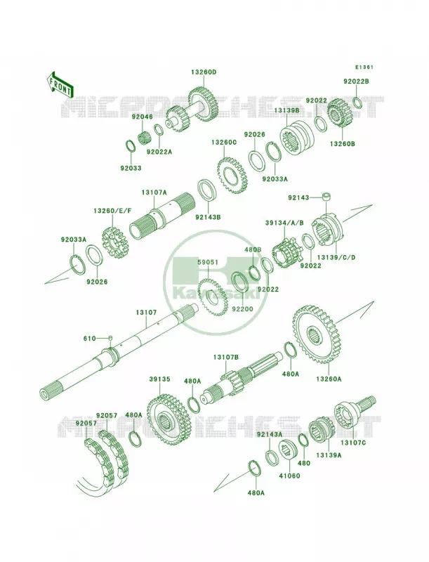 Transmission Kawasaki MULE 620 2007 MULE 2510 4X4  KAF620-A3