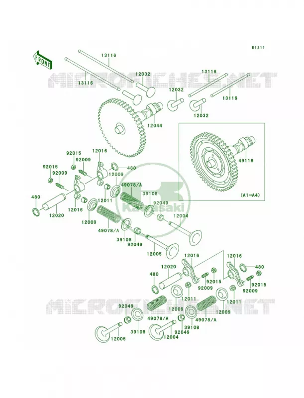 ValvesCamshafts Kawasaki MULE 620 2007 MULE 2510 4X4  KAF620-A3
