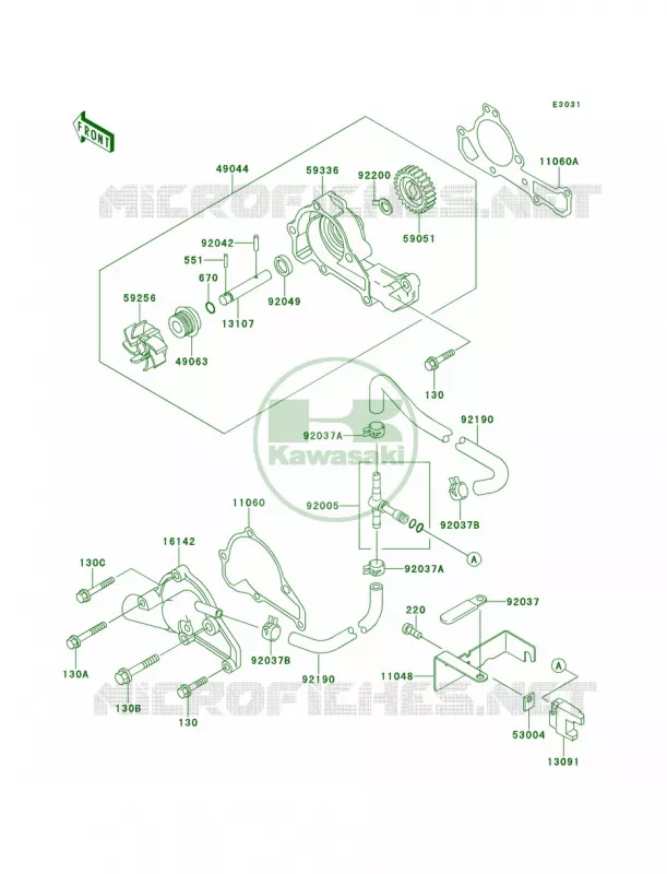 Water Pump Kawasaki MULE 620 2007 MULE 2510 4X4  KAF620-A3