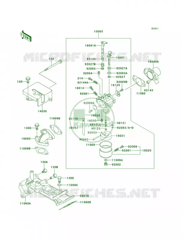 Carburetor-AF620A-509264 Kawasaki MULE 620 2007 MULE 2510 4X4  KAF620-A4