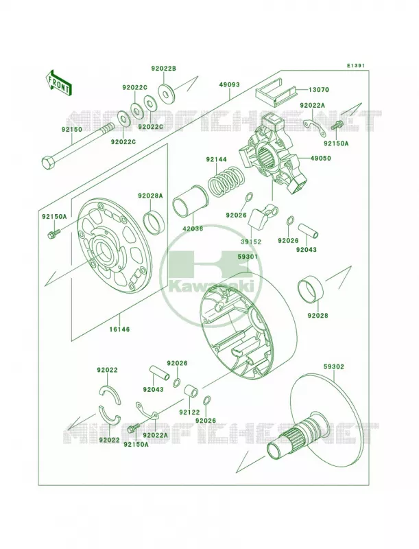 Drive Converter Kawasaki MULE 620 2007 MULE 2510 4X4  KAF620-A4