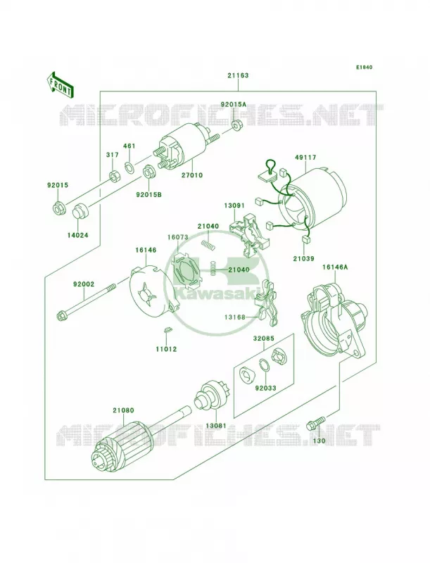Starter Motor Kawasaki MULE 620 2007 MULE 2510 4X4  KAF620-A4