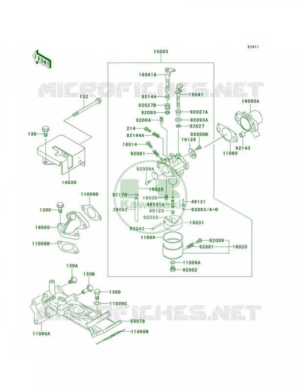 Carburetor-AF620A-509264 Kawasaki MULE 620 2007 MULE 2510 4X4  KAF620-A5