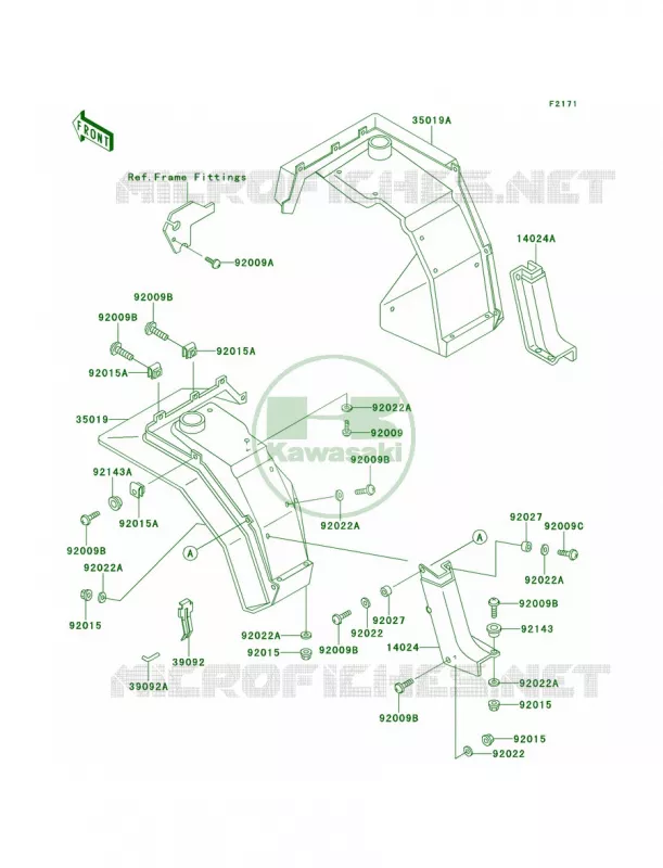Front Fenders Kawasaki MULE 620 2007 MULE 2510 4X4  KAF620-A5