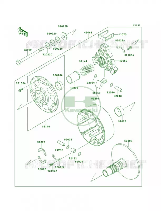 Drive Converter Kawasaki MULE 620 2007 MULE 2510 4X4  KAF620-A6