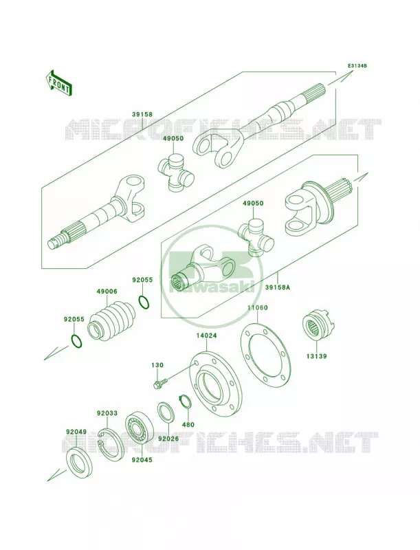 Drive ShaftRear Kawasaki MULE 620 2007 MULE 2510 4X4  KAF620-A6