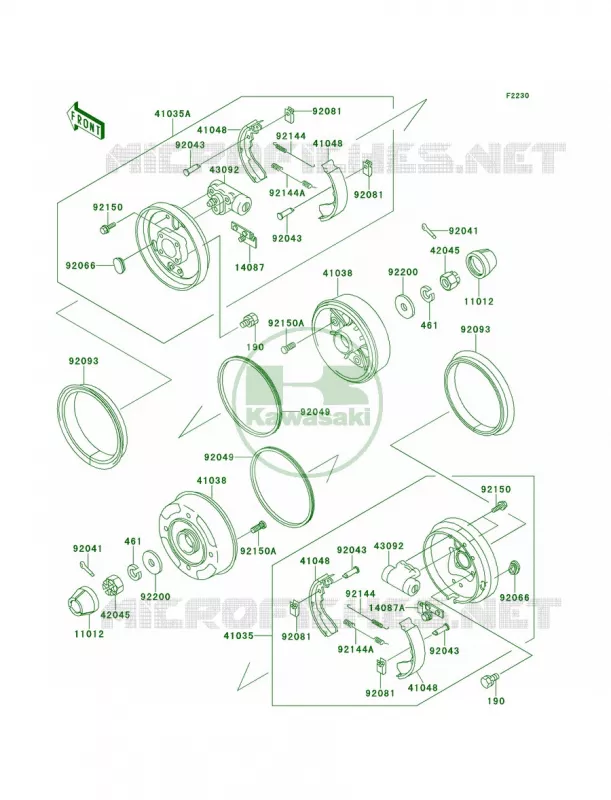 Front HubsBrakes Kawasaki MULE 620 2007 MULE 2510 4X4  KAF620-A6
