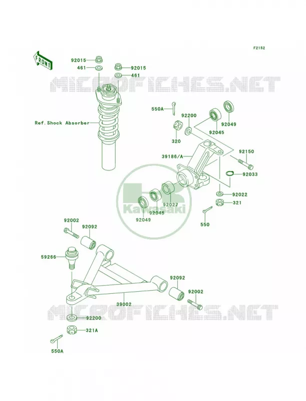 Front Suspension Kawasaki MULE 620 2007 MULE 2510 4X4  KAF620-A6