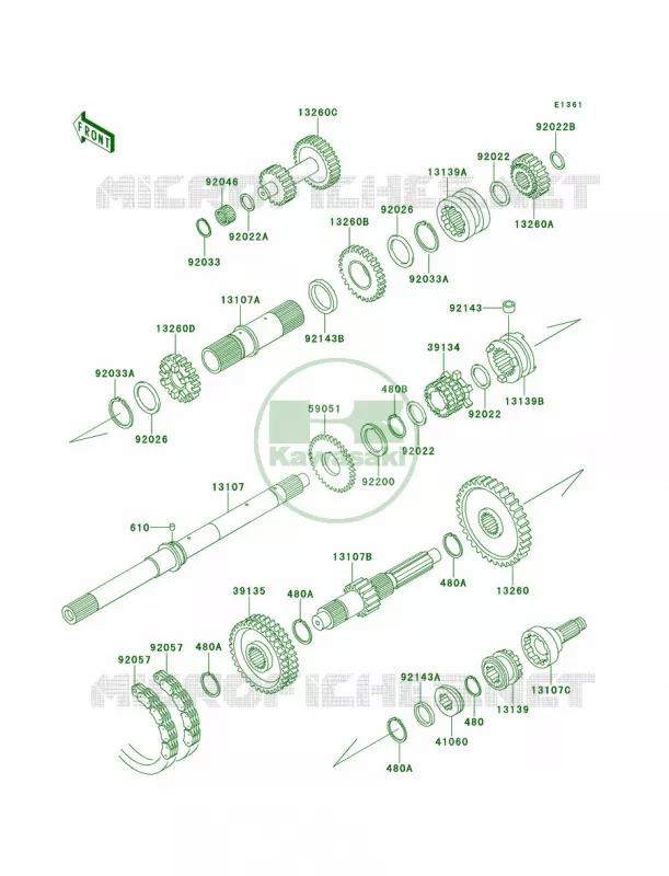 Transmission Kawasaki MULE 620 2007 MULE 2510 4X4  KAF620-A6
