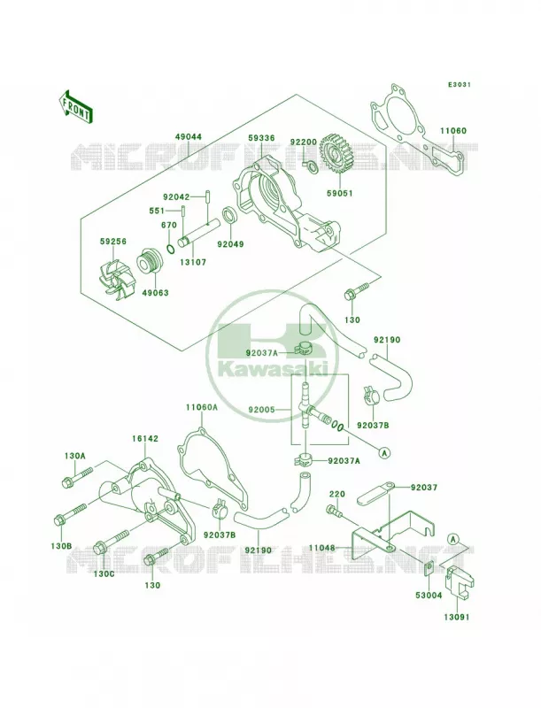 Water Pump Kawasaki MULE 620 2007 MULE 2510 4X4  KAF620-A6