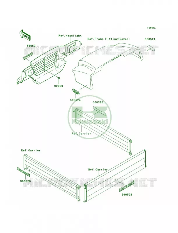 DecalsKAF620-F3 Kawasaki MULE 620 2007 MULE 3020 TURF  KAF620-F1