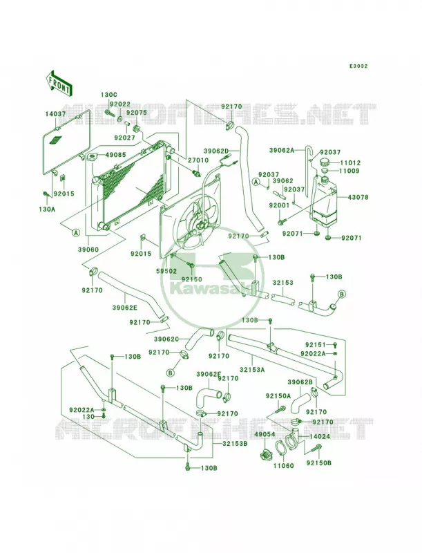 Radiator Kawasaki MULE 620 2007 MULE 3020 TURF  KAF620-F1