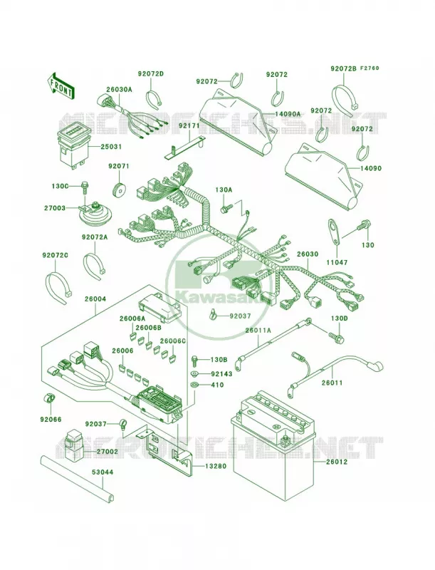 Chassis Electrical Equipment Kawasaki MULE 620 2007 MULE 3020 TURF  KAF620-F2