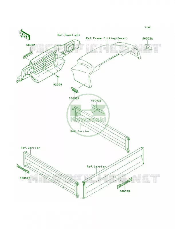 DecalsKAF620-F1F2 Kawasaki MULE 620 2007 MULE 3020 TURF  KAF620-F2