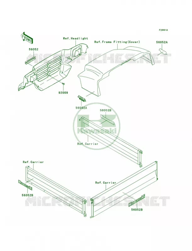 DecalsKAF620-F3 Kawasaki MULE 620 2007 MULE 3020 TURF  KAF620-F2