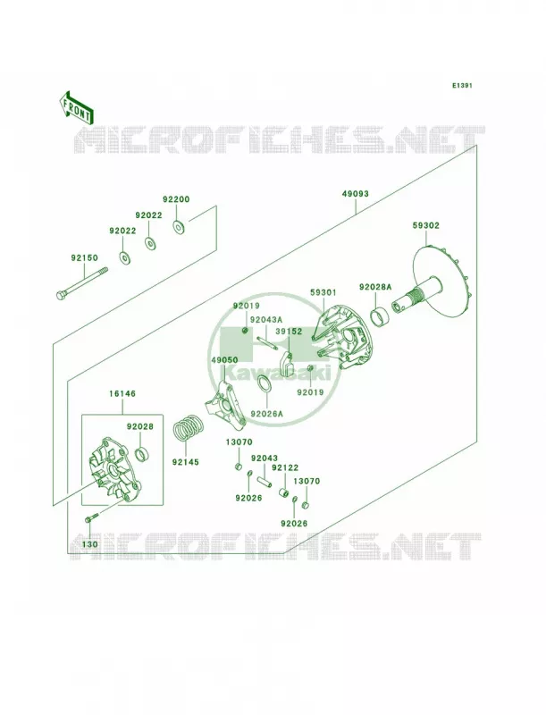 Drive Converter Kawasaki MULE 620 2007 MULE 3020 TURF  KAF620-F2