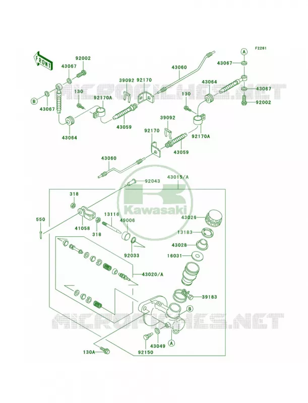 Master Cylinder Kawasaki MULE 620 2007 MULE 3020 TURF  KAF620-F2