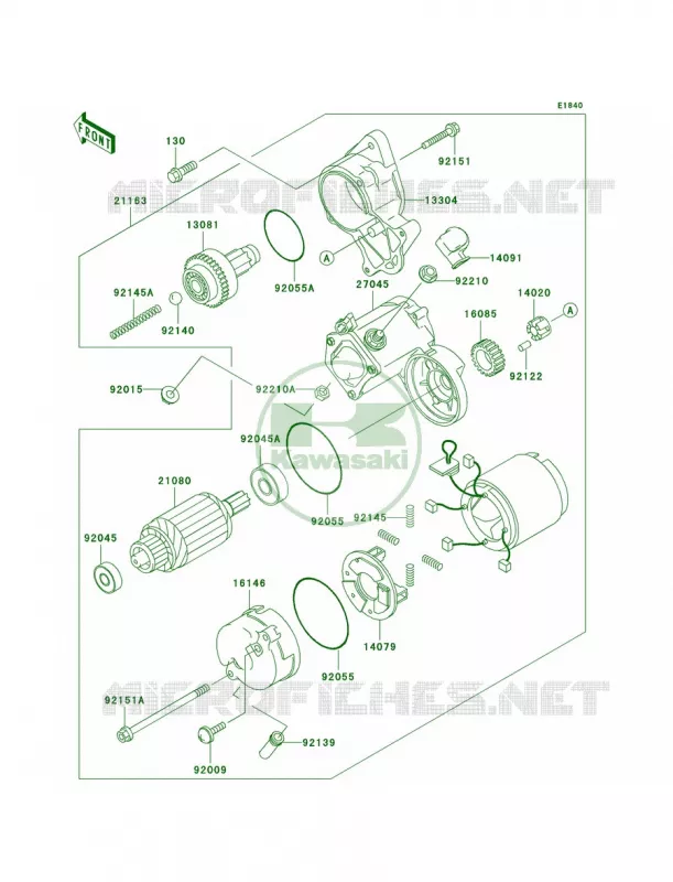 Starter Motor Kawasaki MULE 620 2007 MULE 3020 TURF  KAF620-F2