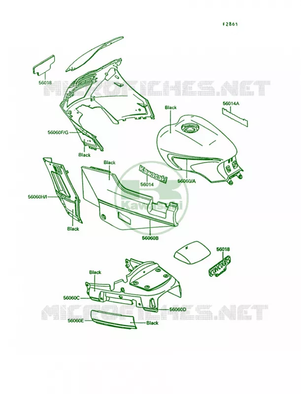 Decals Kawasaki MOTOS 1000 1993 Concours  ZG1000-A8