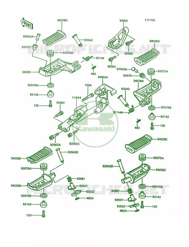 Footrests Kawasaki MOTOS 1000 1993 Concours  ZG1000-A8