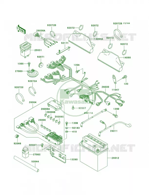 Chassis Electrical Equipment Kawasaki MULE 620 2007 MULE 3020 TURF  KAF620-F3